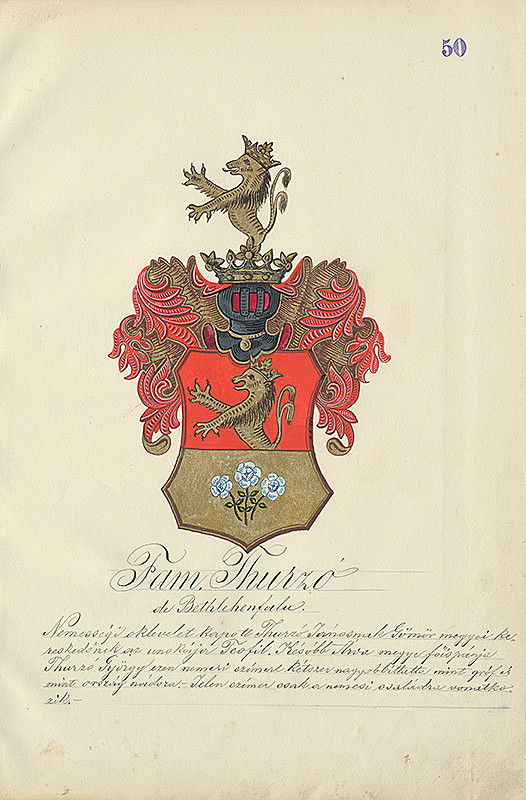 Adolf Medzihradský – Erb rodiny Thurzovej 