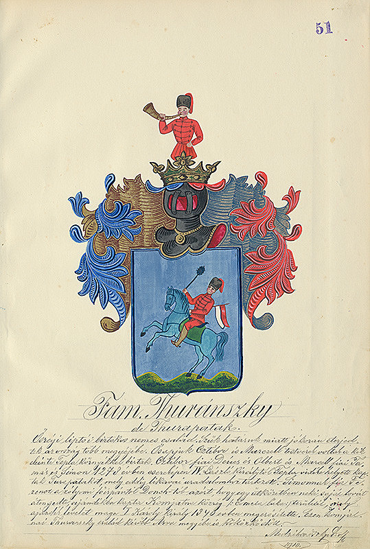 Adolf Medzihradský – Erb rodiny Turánskej 