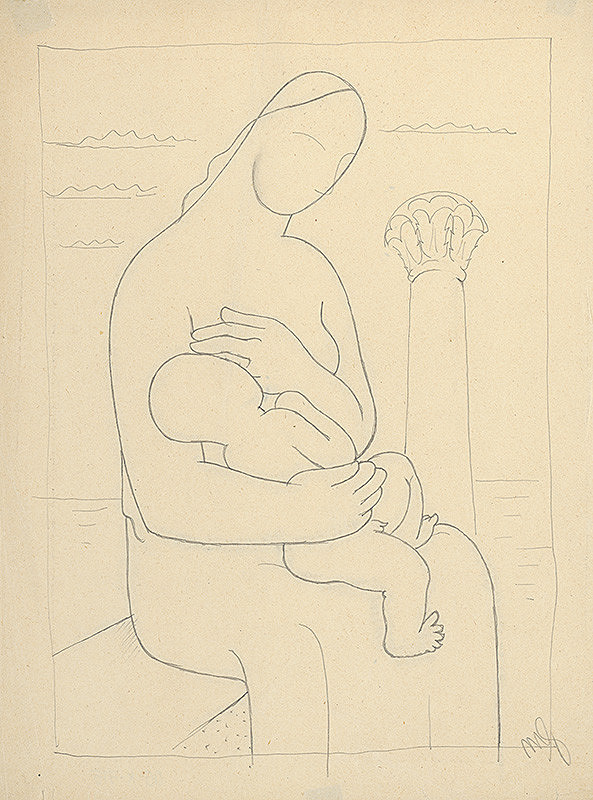 Mikuláš Galanda – Matka s korintským stĺpom v pozadí 