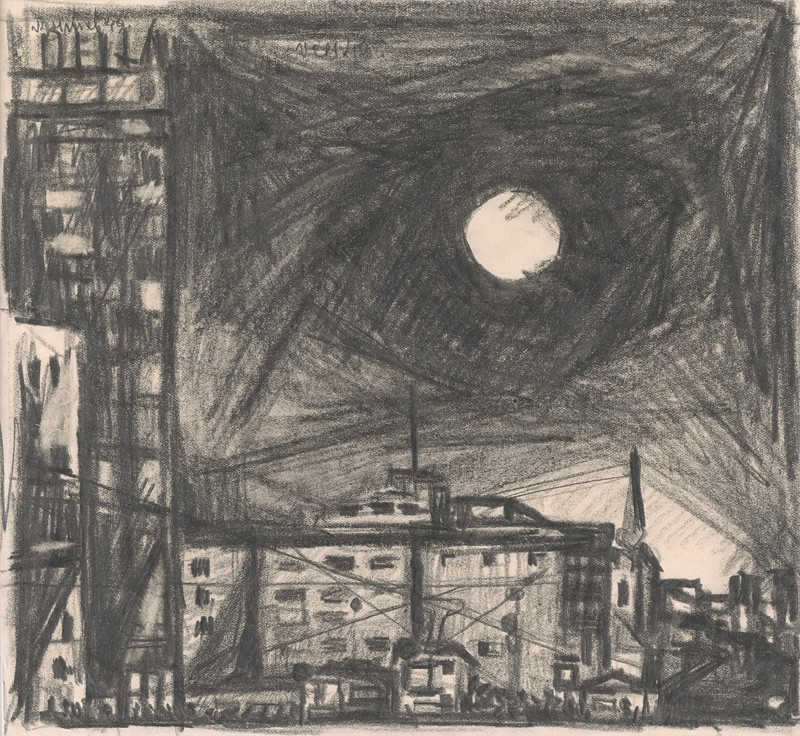 Viliam Chmel - Mesiac nad mestom II., 1949, Oravská galéria v Dolnom Kubíne