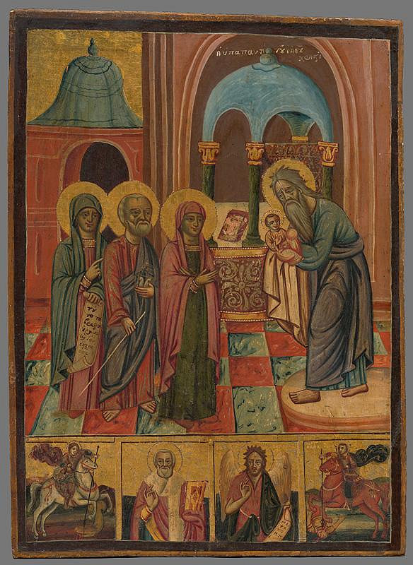 Ikonový maliar z 18. storočia – Obetovanie Krista v chráme