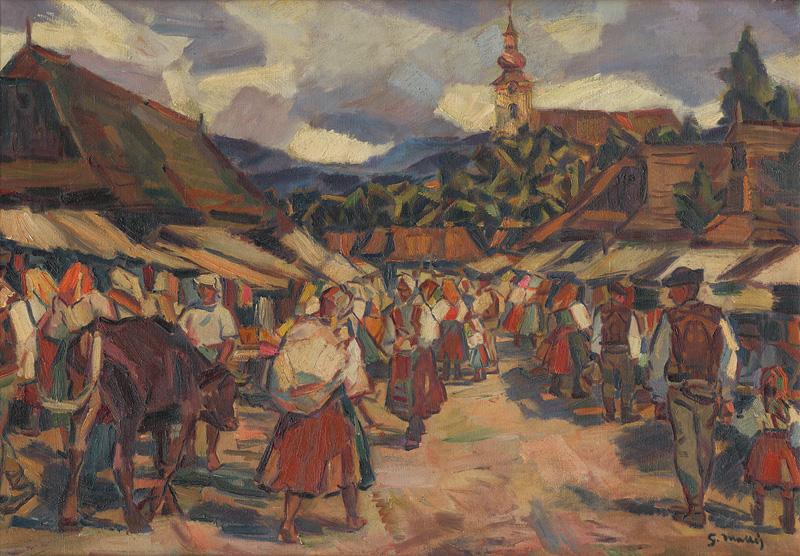  Gustáv Mallý – Jarmok, okolo 1935, Oravská galéria