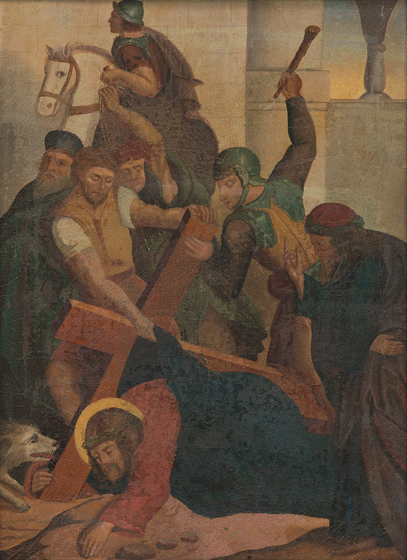 Neznámy slovenský maliar, Josef Führich – 3. zastavenie Krížovej cesty: Ježiš prvý krát padá pod krížom