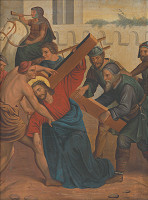 Neznámy slovenský maliar, Josef Führich – 5. zastavenie Krížovej cesty: Šimon Cyrenejský pomáha Ježišovi niesť kríž 