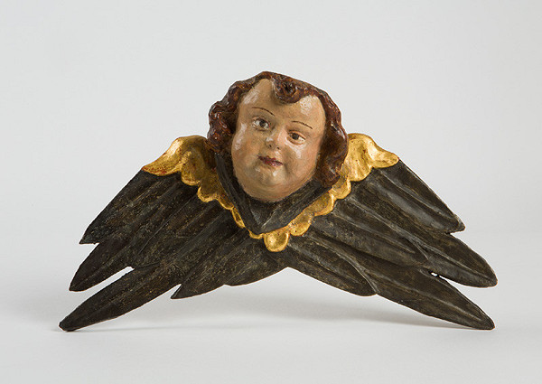 Slovenský rezbár z 2. polovice 18. storočia – Hlava anjelika s krídlami