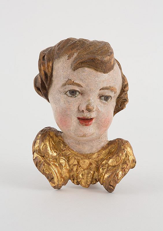 Slovenský rezbár z 2. polovice 18. storočia – Hlava anjela s krídlami 