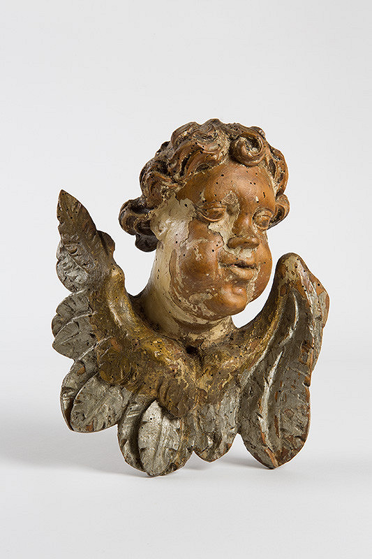 Slovenský rezbár z 2. polovice 18. storočia – Hlava anjela 