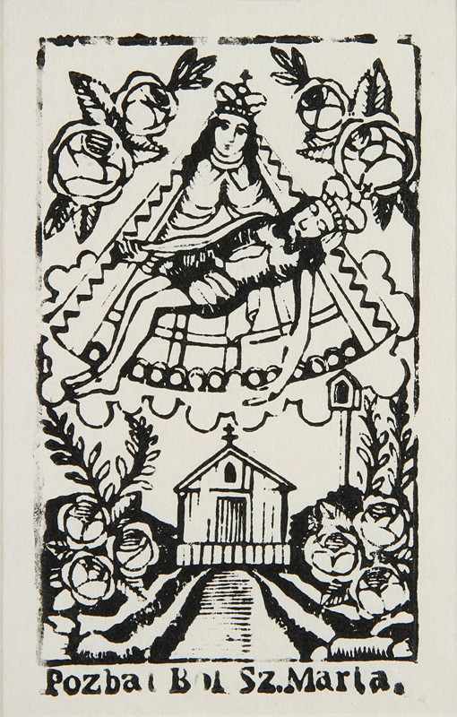 Neznámy autor – Bolestná Panna Mária (Pieta) s pútnickým kostolíkom