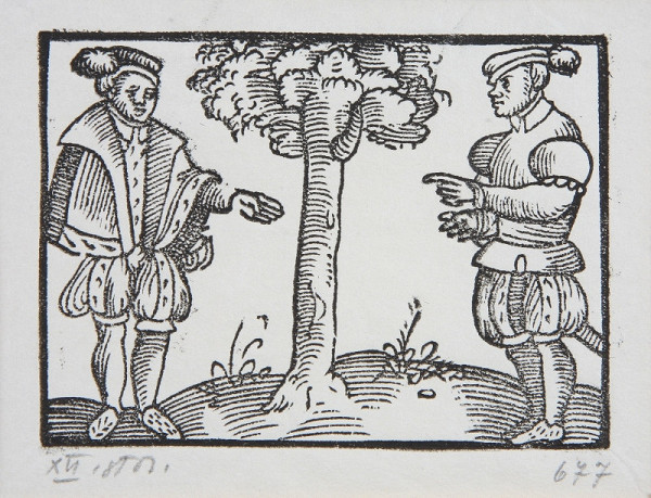 Neznámy autor – Rozhovor dvoch šľachticov - Ilustrácia k histórii o Fortunatovi 