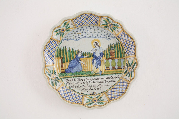 Ferdiš Kostka – Veľký tanier so zjavením zmŕtvychvstalého Ježiša Márii Magdaléne