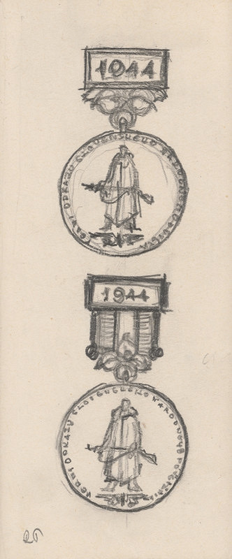 Rudolf Pribiš – Skica vyzn. Železničiari k 30.výr. SNP 