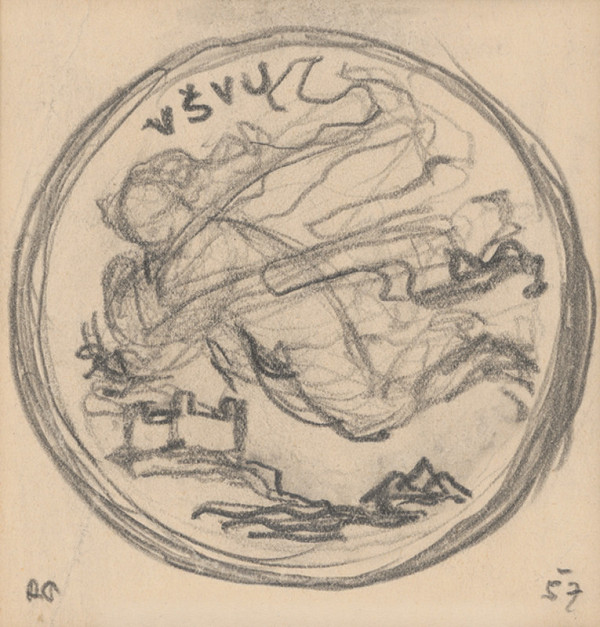 Rudolf Pribiš – náčrt medaile averzu rektora VŠMU 