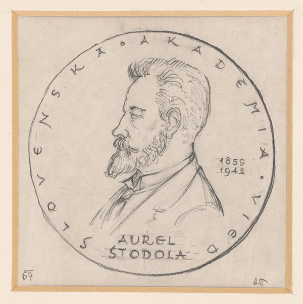 Rudolf Pribiš – I.náčrt averzu medaile SAV- Stodola A.l 