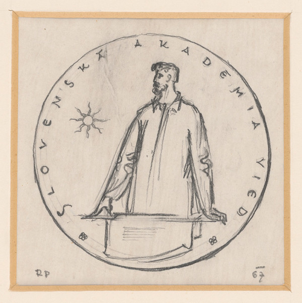 Rudolf Pribiš – IV.náčrt averzu medaile SAV 