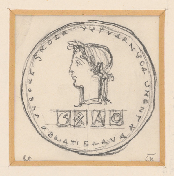 Rudolf Pribiš – IV.náčrt k averzu medaile rektora VŠVU 