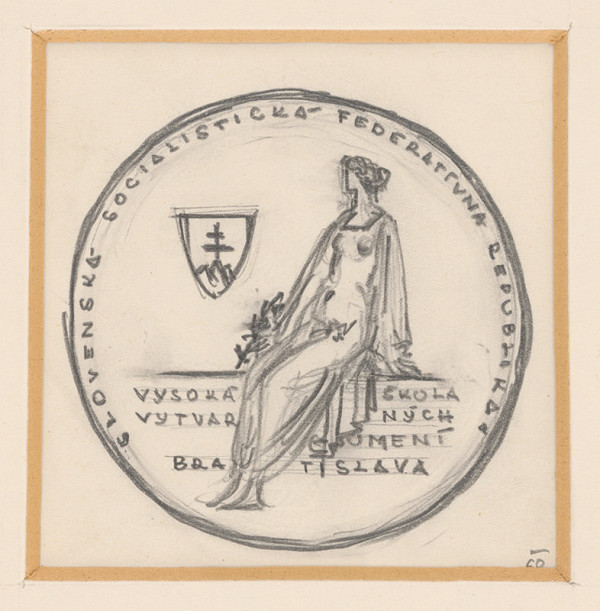 Rudolf Pribiš – V.náčrt averzu medaile VŠVU 