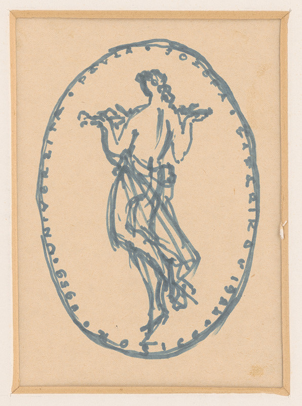 Rudolf Pribiš – Návrh averzu jub. medaily UPJŠ - Žena s vavrínovou vetvou 