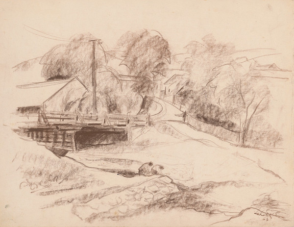 Eugen Lehotský – Dedina s mostom 