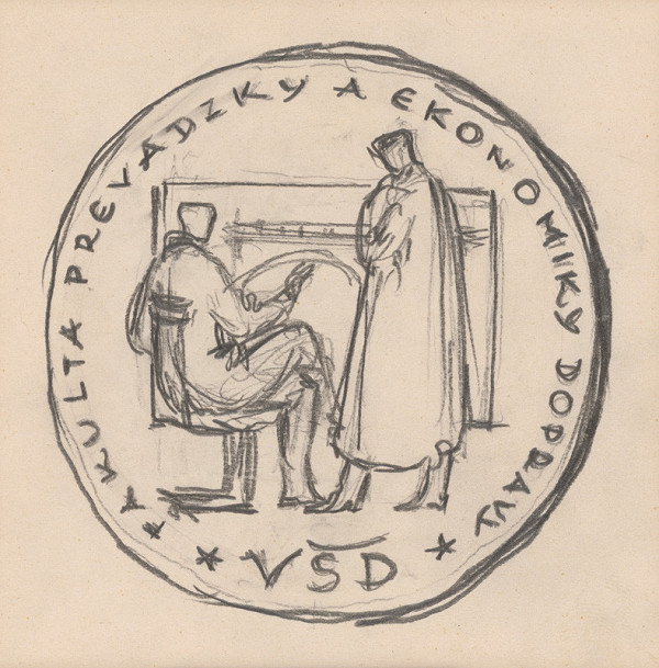Rudolf Pribiš – Náčrt averzu k medaile fakulty PED VŠD v Žiline 