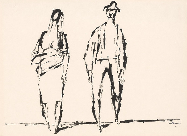 Július Lőrincz – Kresba z cyklu Zo Žitného ostrova 