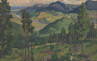 Emil Kosa – Považský hrad s kostolom 