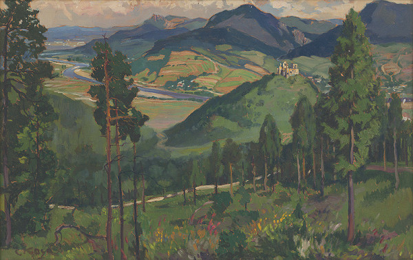 Emil Kosa – Považský hrad s kostolom 