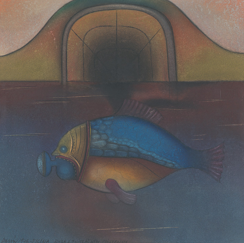 Karol Baron – Ryba s filtračným prístrojom, 1976, Považská galéria umenia 