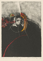 Viera Gergeľová – Litografia na tému A.S.Puškina IX. 