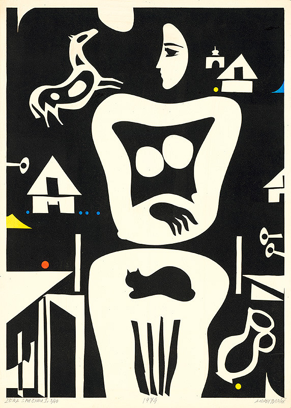 Andrej Barčík – Žena s mačkou II. 