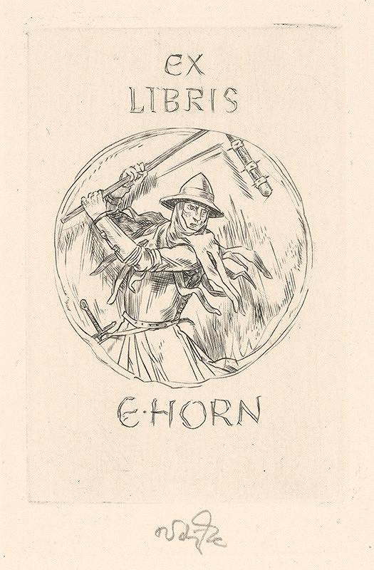 Jaroslav Vodrážka – Ex libris E. Horn 