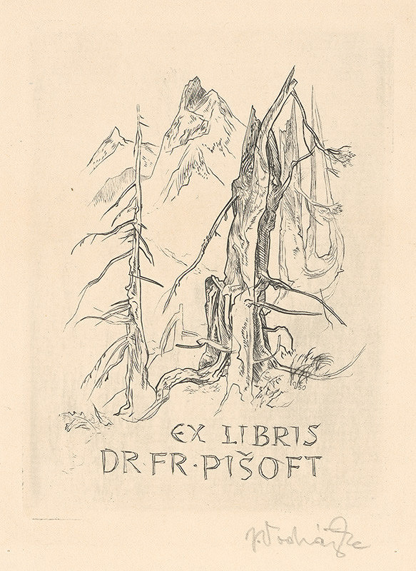 Jaroslav Vodrážka – Ex libris Dr. Fr. Pišoft I.