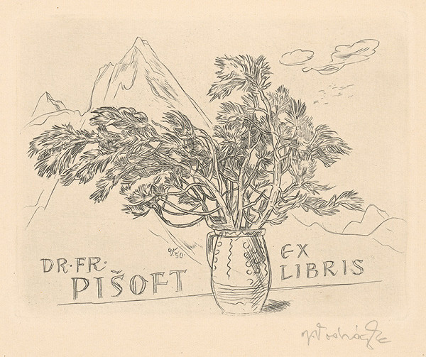 Jaroslav Vodrážka – Ex libris Dr. Fr. Pišoft II. 
