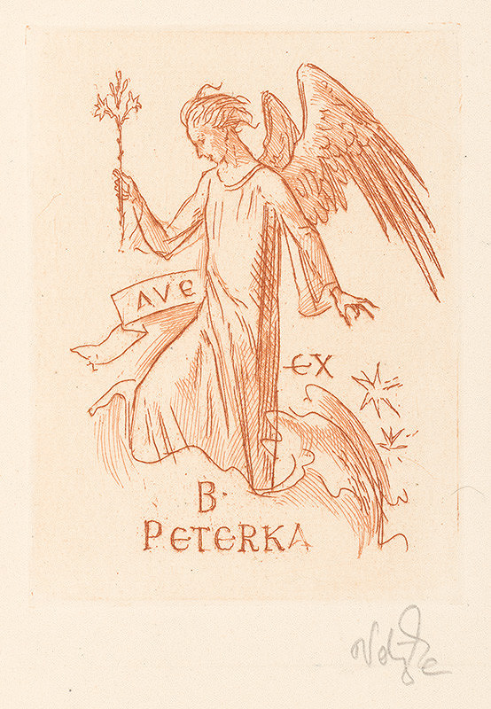 Jaroslav Vodrážka – Ex libris B. Peterka 