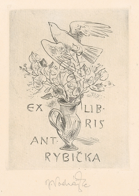 Jaroslav Vodrážka – Ex libris Ant. Rybička II. 
