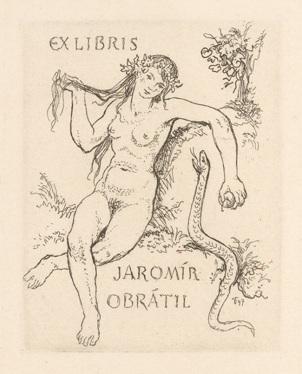 Jaroslav Vodrážka – Ex libris Jaromír Obrátil 
