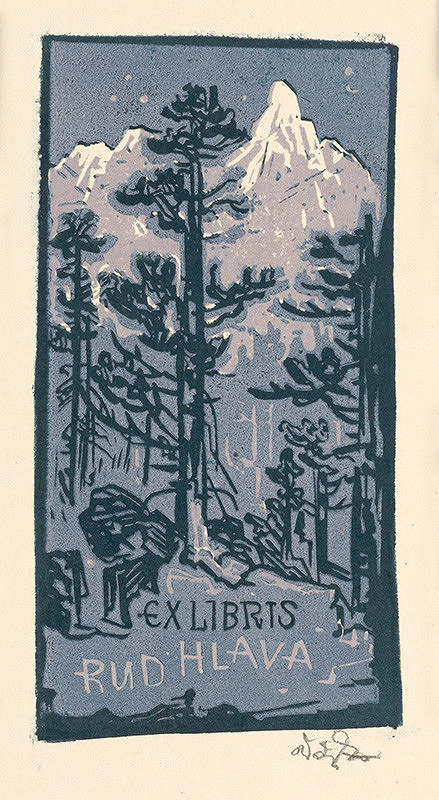 Jaroslav Vodrážka – Ex libris Rud. Hlava 