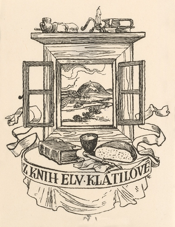 Jaroslav Vodrážka – Ex libris Elv. Klátilovej 