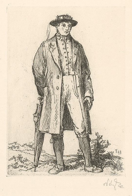 Jaroslav Vodrážka – Štúdia muža v kroji I. 