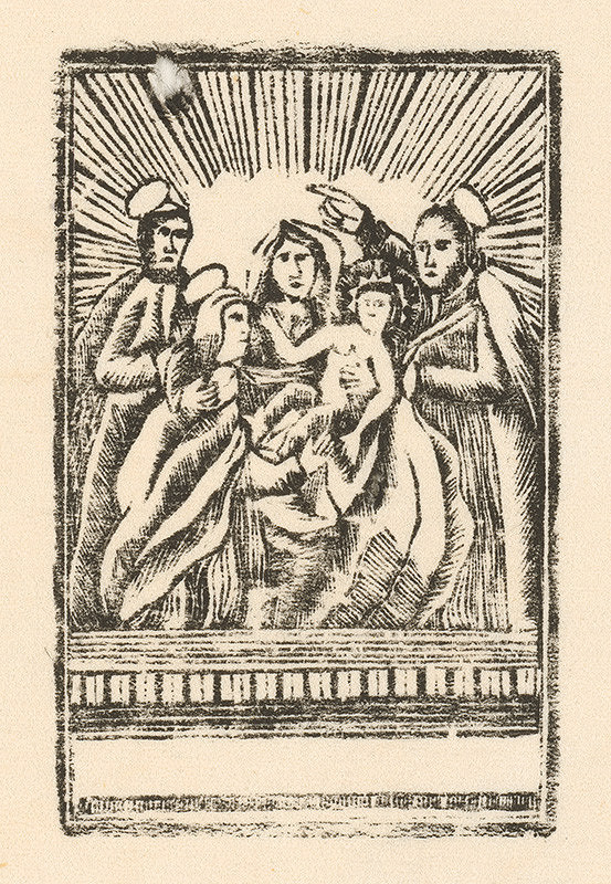 Slovenský grafik zo začiatku 19. storočia – Ježiš, Mária Joachym a Anna 