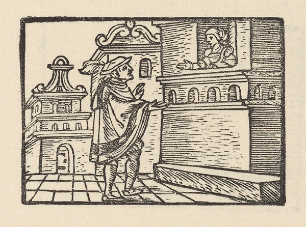 Nemecký grafik z polovice 16. storočia – Alexander pod Magelóniným oknom 