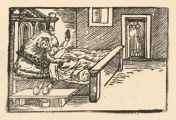Nemecký grafik z 2. polovice 16. storočia – Ezop sa rozpráva s chrobákom