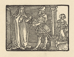 Nemecký grafik z 1. polovice 16. storočia – Andolsio odovzdáva Agripinu do kláštora 