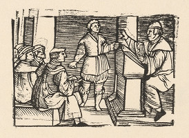 Nemecký grafik z polovice 16. storočia – Enšpígl vyrušuje v škole 