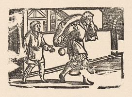 Nemecký grafik z polovice 16. storočia – Enšpígl s vrecom 