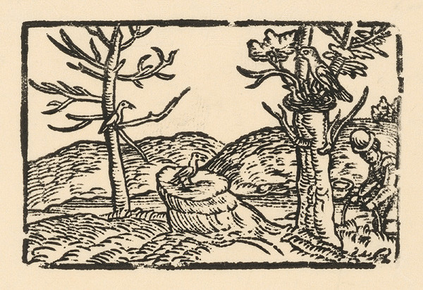 Nemecký grafik z 2. polovice 16. storočia – Vtáčí rozhovor 