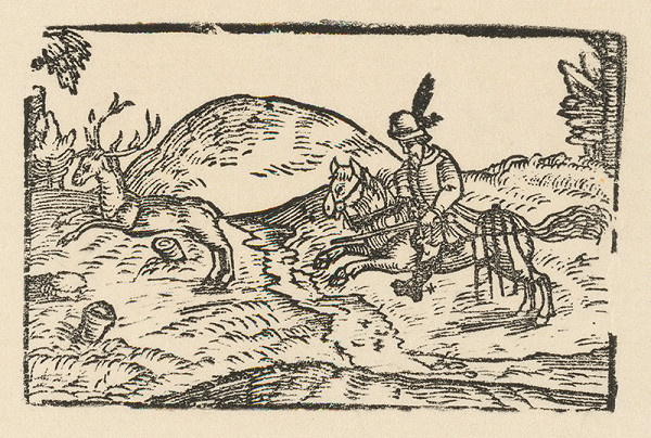 Nemecký grafik z 2. polovice 16. storočia – Lov na jeleňa