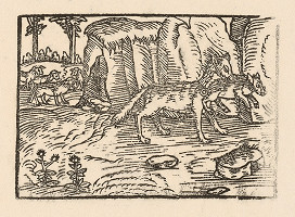 Nemecký grafik z 2. polovice 16. storočia – O vlku a baranovi 