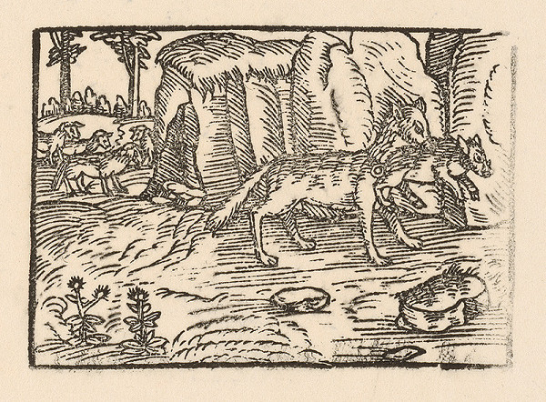 Nemecký grafik z 2. polovice 16. storočia – O vlku a baranovi 