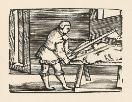 Nemecký grafik z polovice 16. storočia – Enšpígl odierajúci kožu 