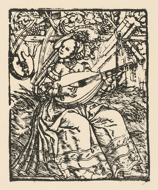 Nemecký grafik z polovice 16. storočia – Dáma s lutnou 